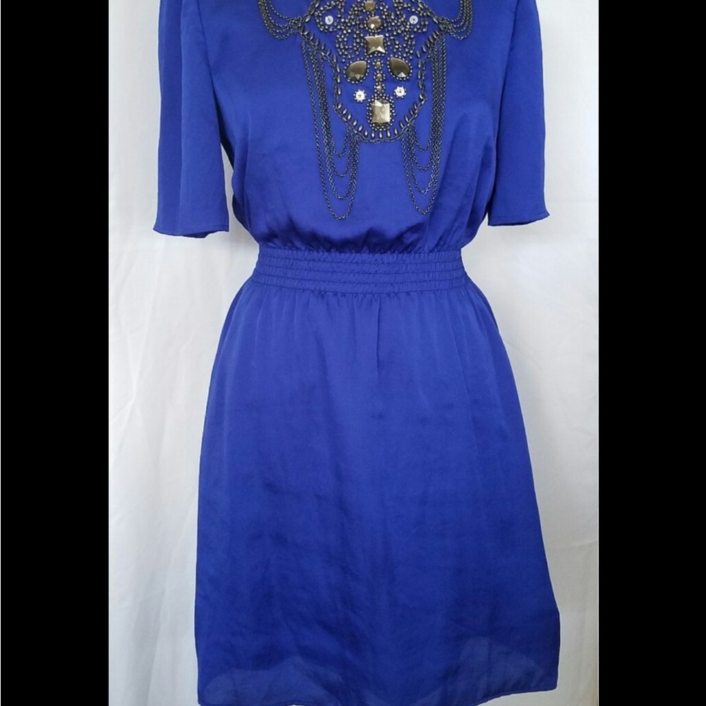 Gianni Bini Cobalt Blue Embellished Midi Dress